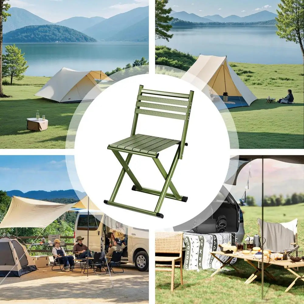 Chaises pliantes pour l'extérieur Tabouret pliable portable Meubles d'extérieur pliants Chaises de salle à manger de patio avec cadre en métal Empilables