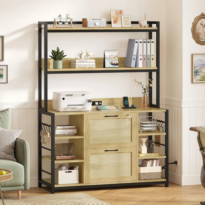 File Cabinets with Charging Ports, Vertical File Cabinets with Locks for Home Offices, and File Cabinets with Open Storage Racks