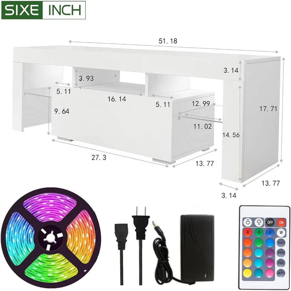 Table basse Meuble TV Armoires de cuisine blanches pour ensembles de salon Meubles Support TV LED pour TV 55 pouces Étagères murales de chambre