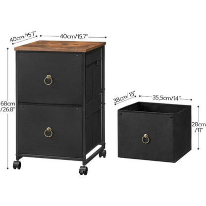 2 Drawer Mobile File Cabinet, Rolling Printer Stand, Vertical Filing Cabinet, Office Cabinet, Filing Cabinet for Home Office