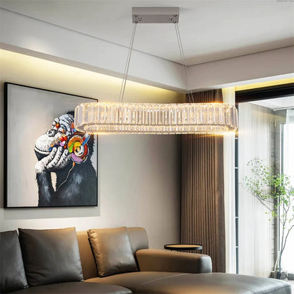 Modern Crystal Chandelier Dining Room Decor Pendant Hanging Light Fixtures For Living Room Ceiling Lamp Lustre Home Decoration