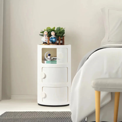 2023 New 3 Drawer Sliding Barrel Modern Bedroom Nightstand, White