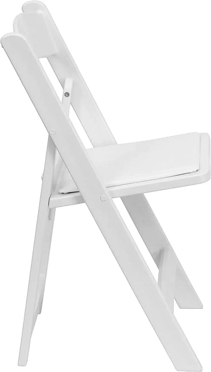 Chaise pliante de la série Hercules - Résine blanche - Lot de 4 Chaise d'événement confortable d'une capacité de poids de 800 lb - Poids léger