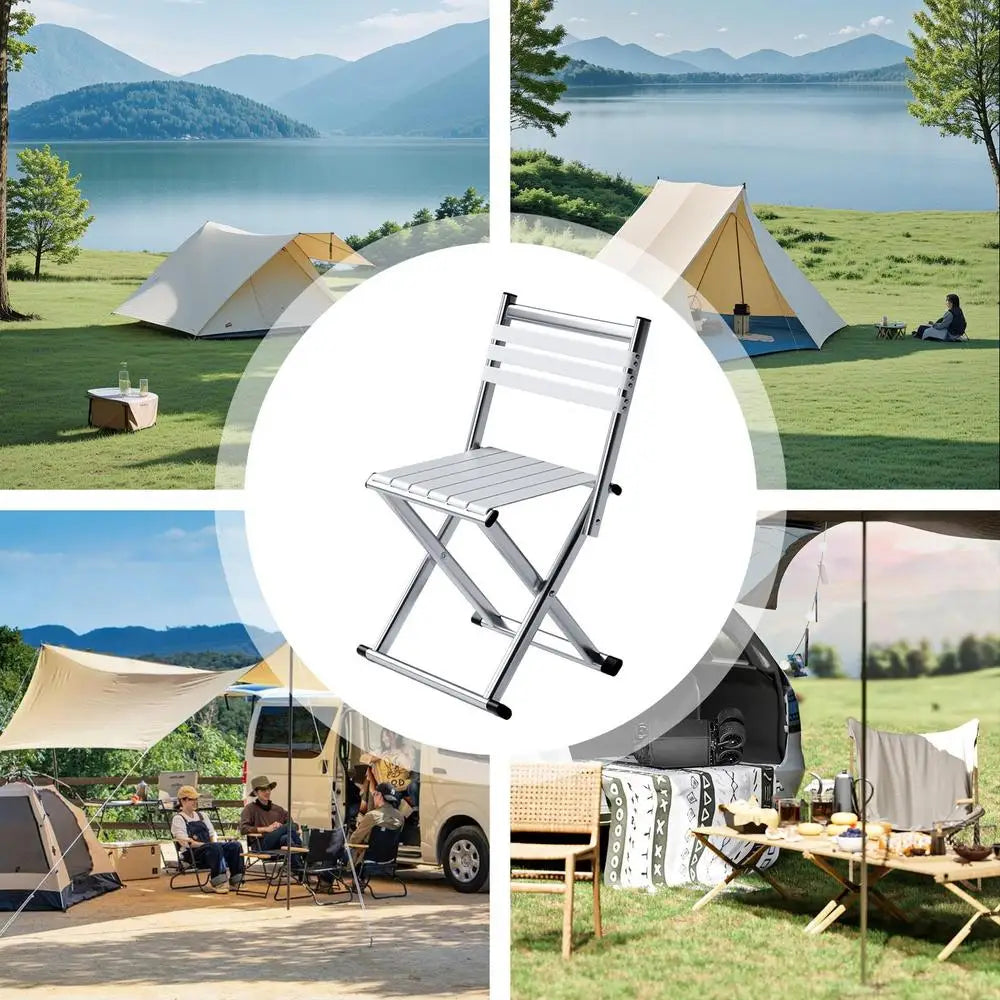 Chaises pliantes pour l'extérieur Tabouret pliable portable Meubles d'extérieur pliants Chaises de salle à manger de patio avec cadre en métal Empilables