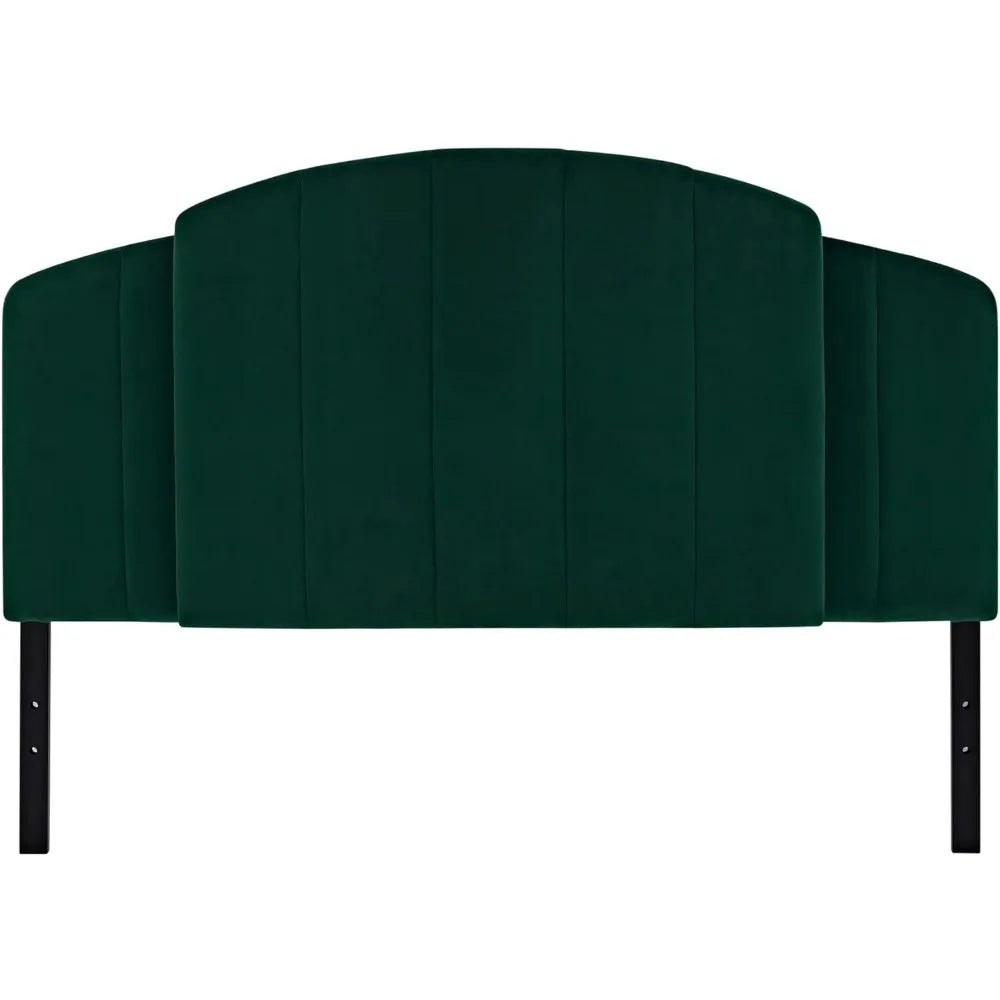 Headboard for Full/Queen/King Size Bed, Heights From 37 To 49 Inch Adjustable Emerald Green Set of 1, Bed Headboard Velvet