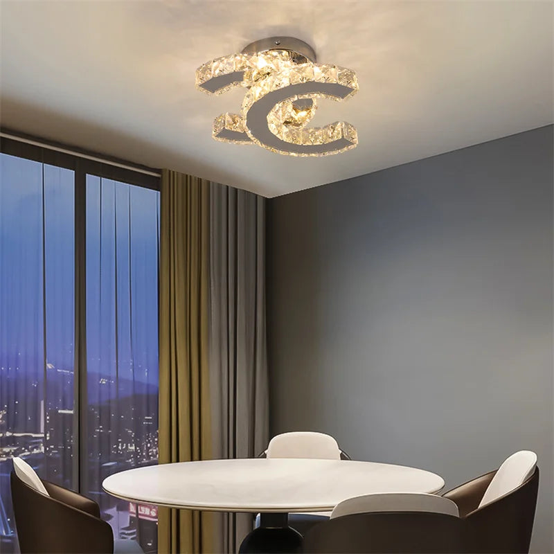 Simple Bedroom Ceiling Lamp Crystal Led Lighting Chandelier Suitable For Cloakroom Aisle Porch Changeable Pendant Lamp Fixture