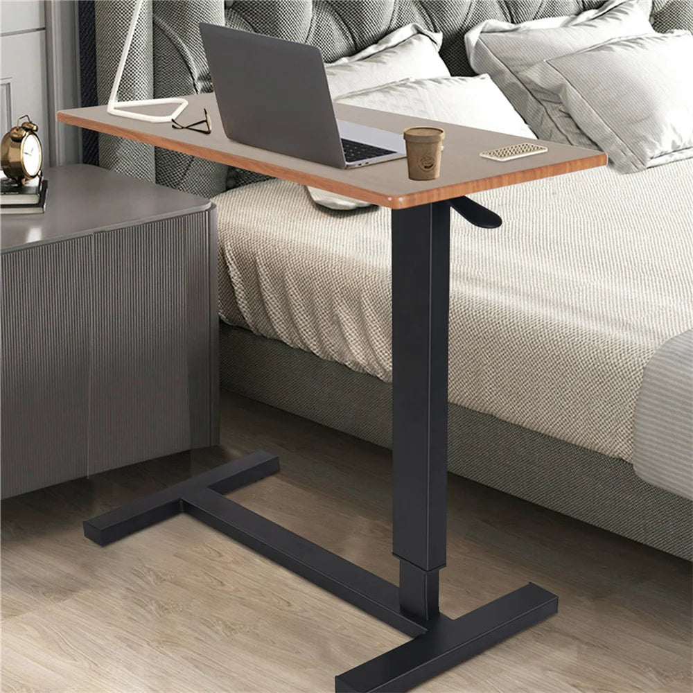 Grand bureau à roulettes pour ordinateur portable, support de table réglable en hauteur pour plateau de chevet d'hôpital américain