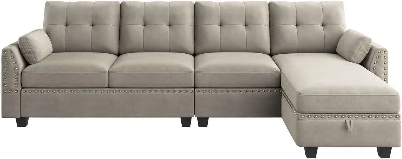 Reversible Sectional Sofa L-Shape Sofa Convertible Couch 4-Seater Sofas Sectional， Sofa Set Living Room Furniture