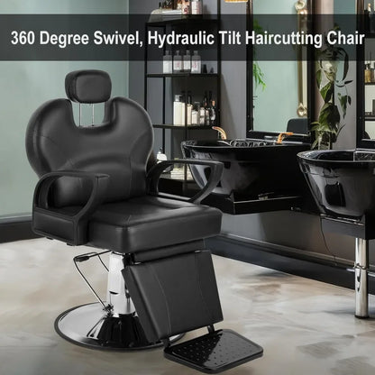 Heavy Duty Barber Chairs with 360 Degree Rotating Hydraulic Pump Salon Chair, Spa Beau ty Equipment for Hair Stylists