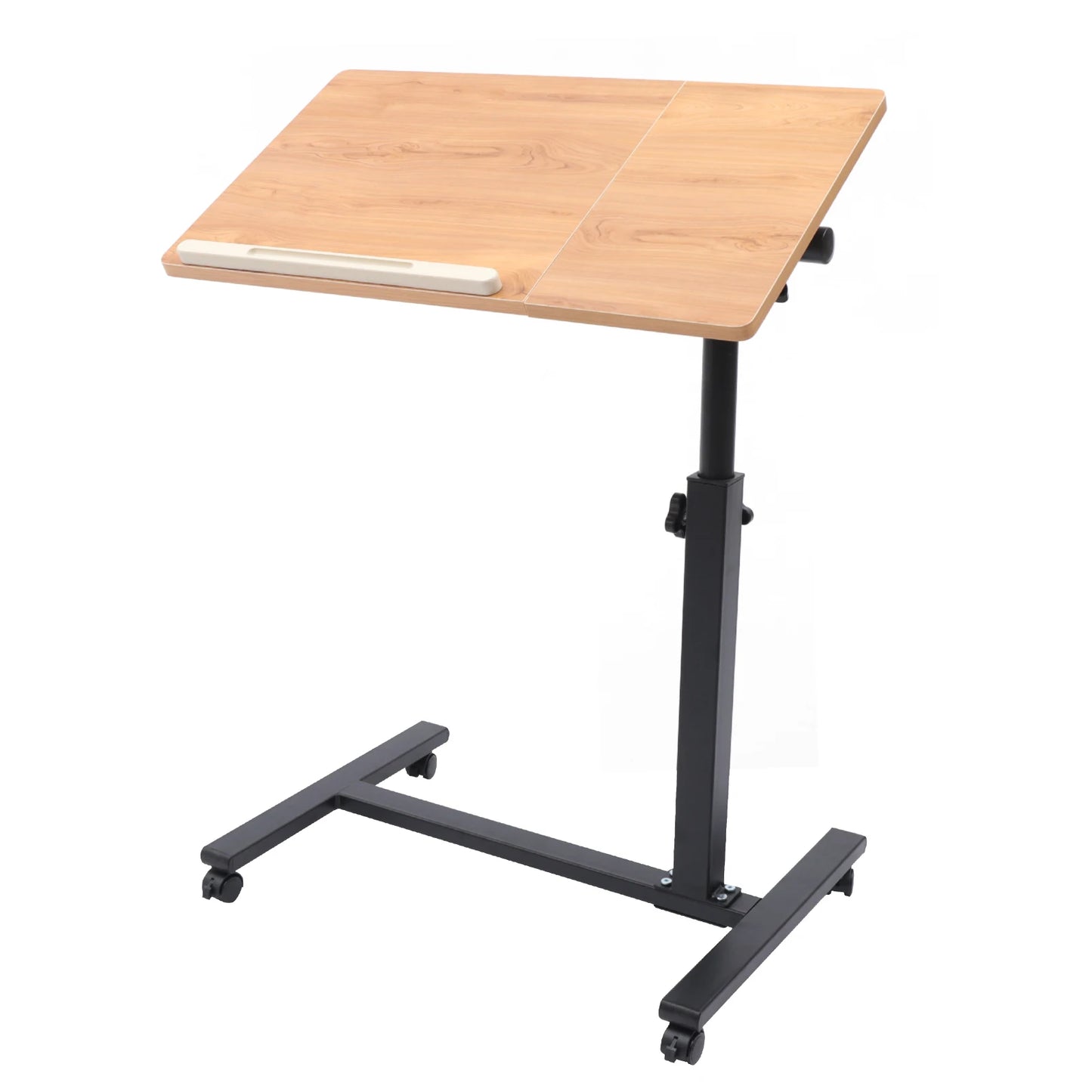 High Quality Adjustable Height Laptop Desk Angle Rolling Cart Over Bed Hospital Table Stand