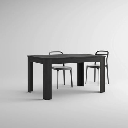 Table à manger extensible Easy, 55,1(86,6) x 35,4 po, Frêne noir, pour 6 à 10 personnes, Table à manger pour cuisine, meubles