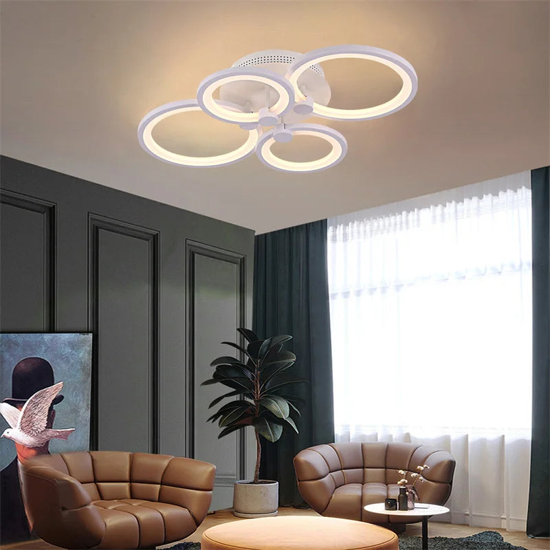 Lámpara de araña LED acrílica moderna para interiores, dormitorio, sala de estar, plafón de atenuación, accesorios de iluminación de cocina, luces colgantes, lustres de decoración