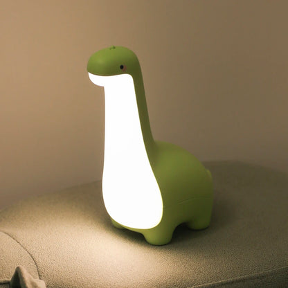 Luz de noche de dinosaurio, linda luz de noche para niños, protección para los ojos, lámpara de mesita de noche con temporizador, carga USB, decoración de habitación, regalo para niños