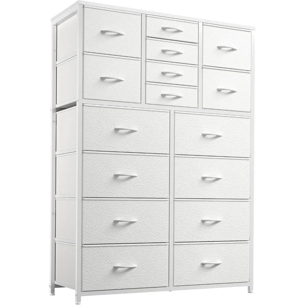 Dresser for Bedroom with 16 Drawer, Dressers & Chests of Drawers, Tall Dresser for Bedroom, Dresser Organizer with Fabric Bins