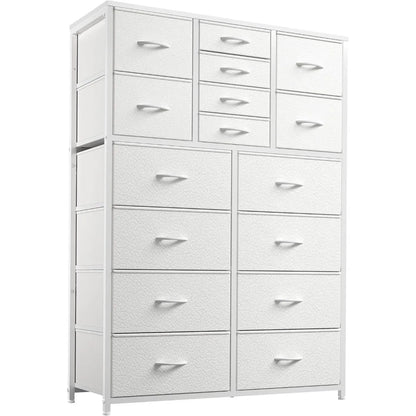 Dresser for Bedroom with 16 Drawer, Dressers & Chests of Drawers, Tall Dresser for Bedroom, Dresser Organizer with Fabric Bins