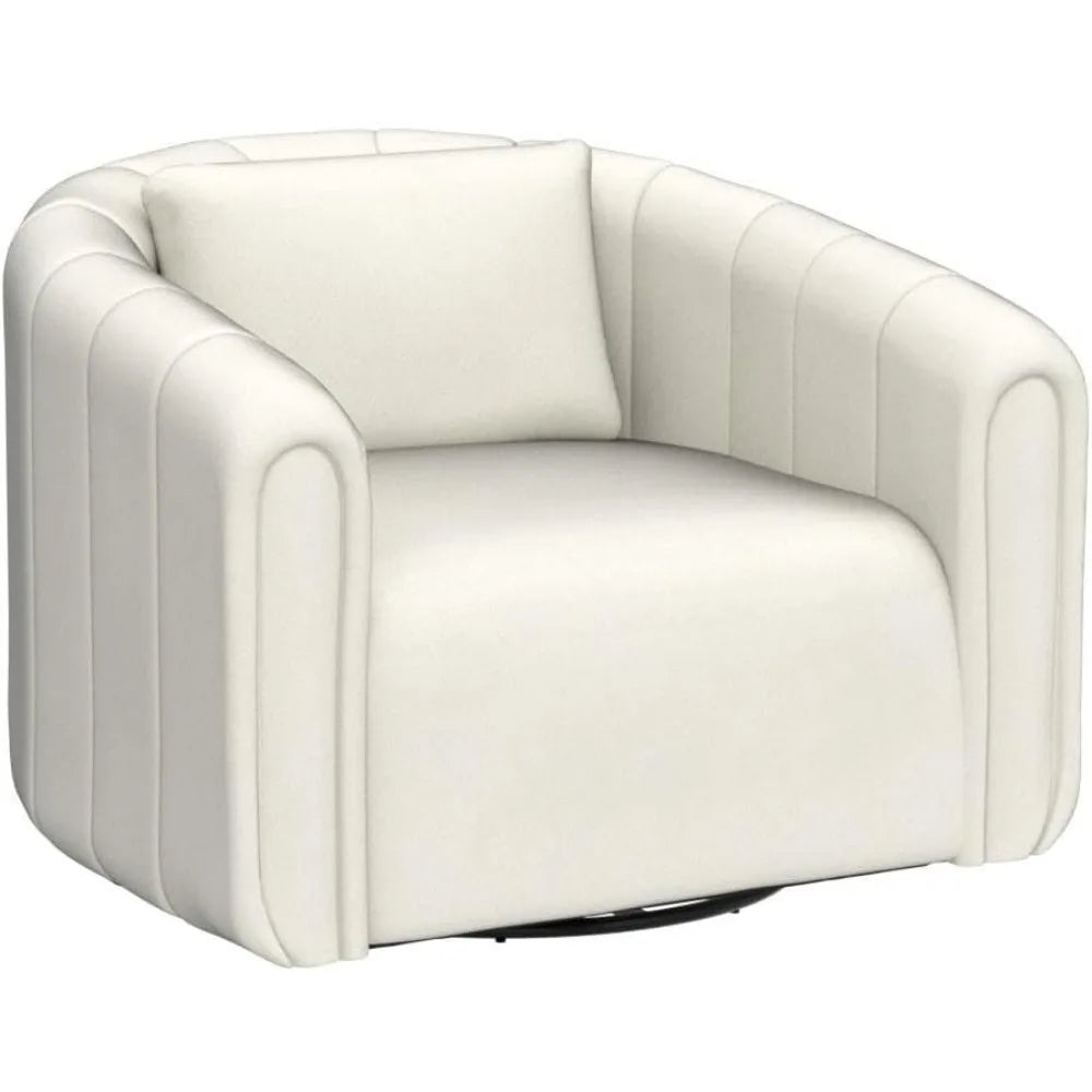 Ensemble de 2 chaises pivotantes en forme de tonneau avec coussin moelleux, chaise d'appoint en velours, fauteuil rond confortable, chaise d'appoint pivotante pour salon