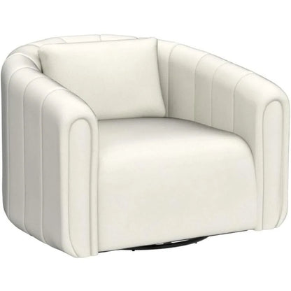 Ensemble de 2 chaises pivotantes en forme de tonneau avec coussin moelleux, chaise d'appoint en velours, fauteuil rond confortable, chaise d'appoint pivotante pour salon