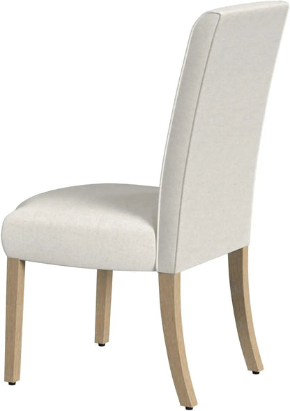 Classic Parsons Dining Chairs, Cream Textured Woven(Set of 2)