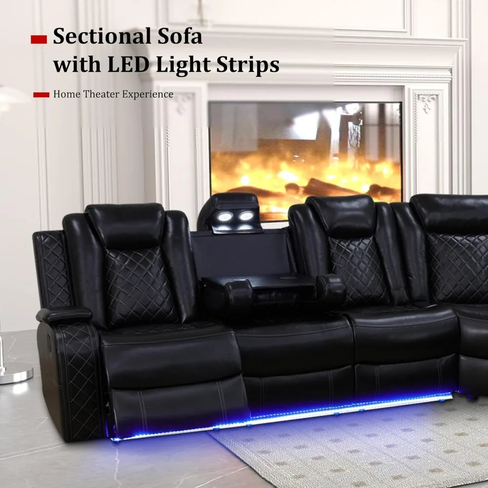 Fauteuil inclinable, canapé sectionnel inclinable électrique en cuir avec LED, canapé sectionnel inclinable électrique, canapé en cuir respirant