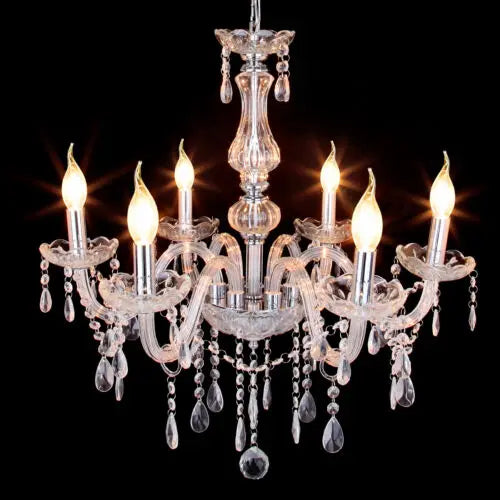 Samger Classic 6 Lights Tassels Chandelier 6 arms Crystal Lustre Light Ceiling Light Lamp Lighting