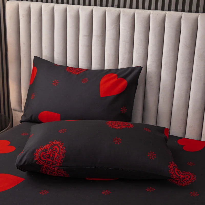 Kuup 3pcs Printed sanding Bedding Set Duvet Cover Set Soft Bedding Printing Bed Linen Queen Size Bedding Set Without Sheet）