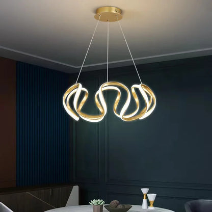 Modern Pendant Light Nordic Twisted Led Chandelier Ceiling Lamp Living Dining Room Chandelier  Corridor Personalized INS Fixture