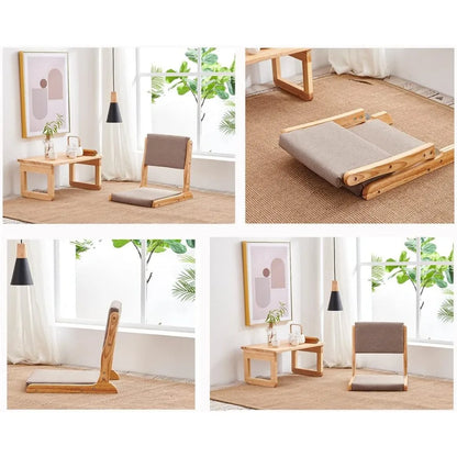 Chaise Tatami Meubles d'appoint, chaise de méditation pliable au sol, siège de sol pour chaise de salon, chaise japonaise portable sans pieds