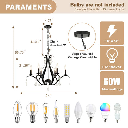 Modern Chandelier for Dining Room Living Room K9 Crystal Pendant Lighting Candle Chandeliers Home Decoration Light Fixtures Lamp