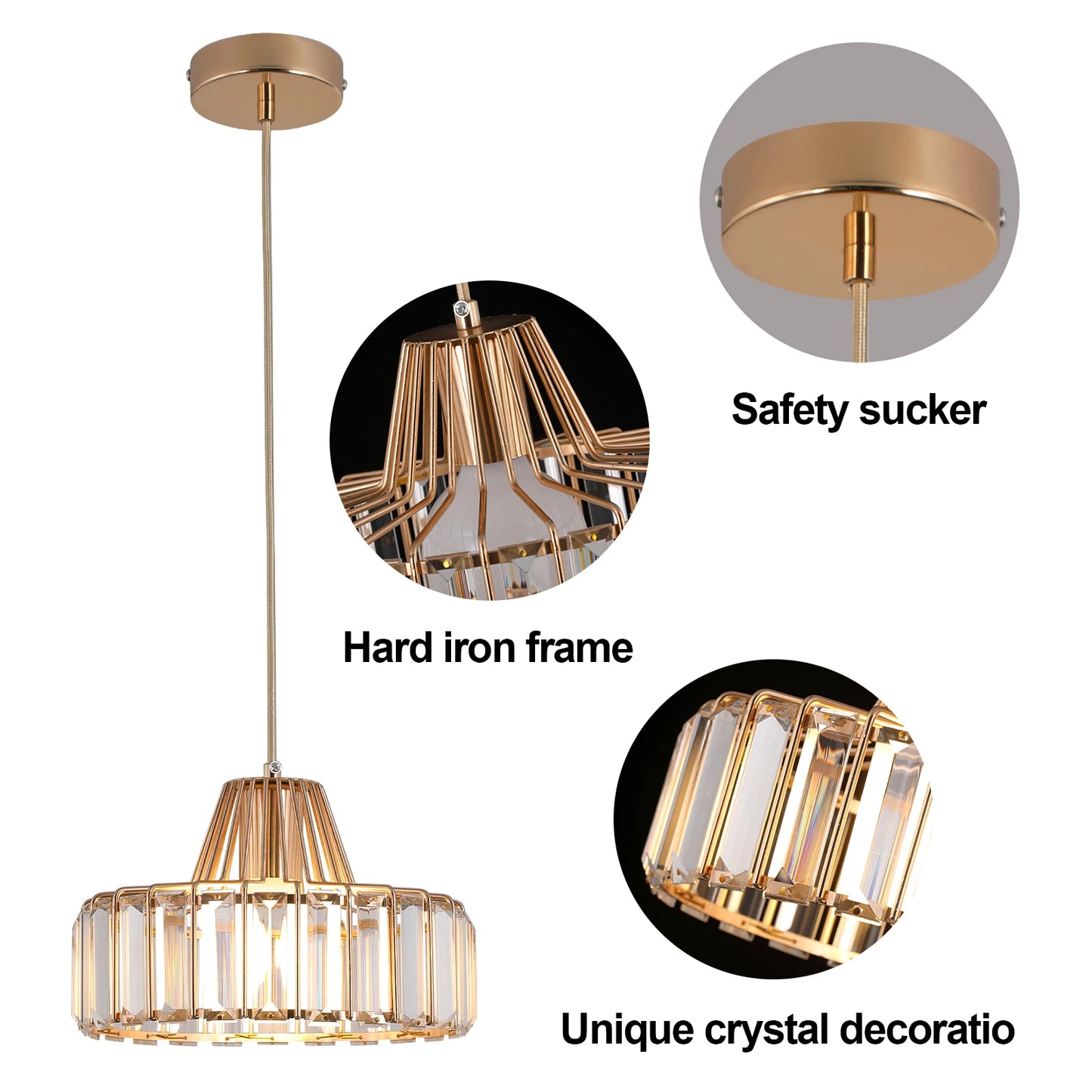 Modern K9 Crystal Pendant Light Led Ceiling Lamp Living Dining Room Nordic Chandelier Aisle Kitchen Island Decor Balcony Fixture