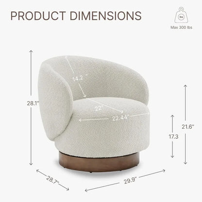 Swivel armchair, armchair upholstered in high performance fabrics for living room bedroom reading waiting room