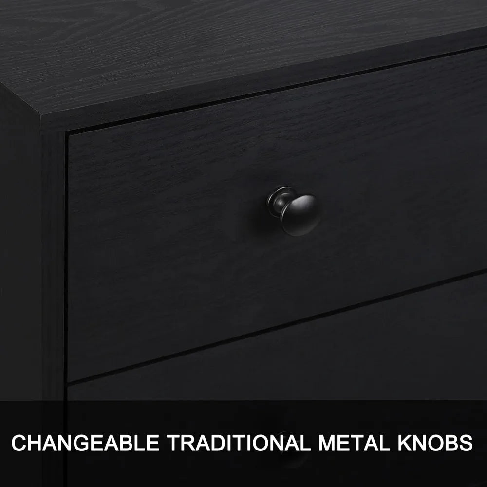 Oversized Dresser Chest of Drawers for Bedroom Storage,  Drawer Dresser Wood Grain with Metal Knobs for Living Room