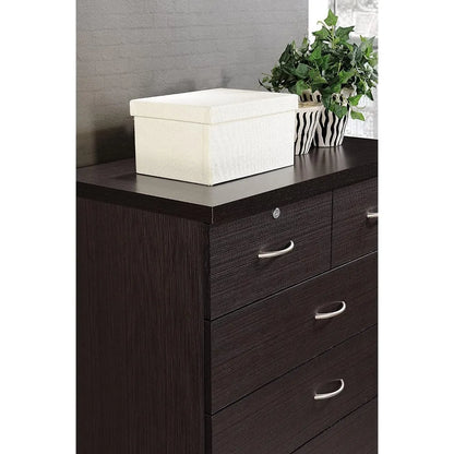 With 2 Locks on the Top Drawers Dresser for Bedroom Furniture 31.5 Inch Wide Chest of Drawers White Toilet Furniture Makeup Desk