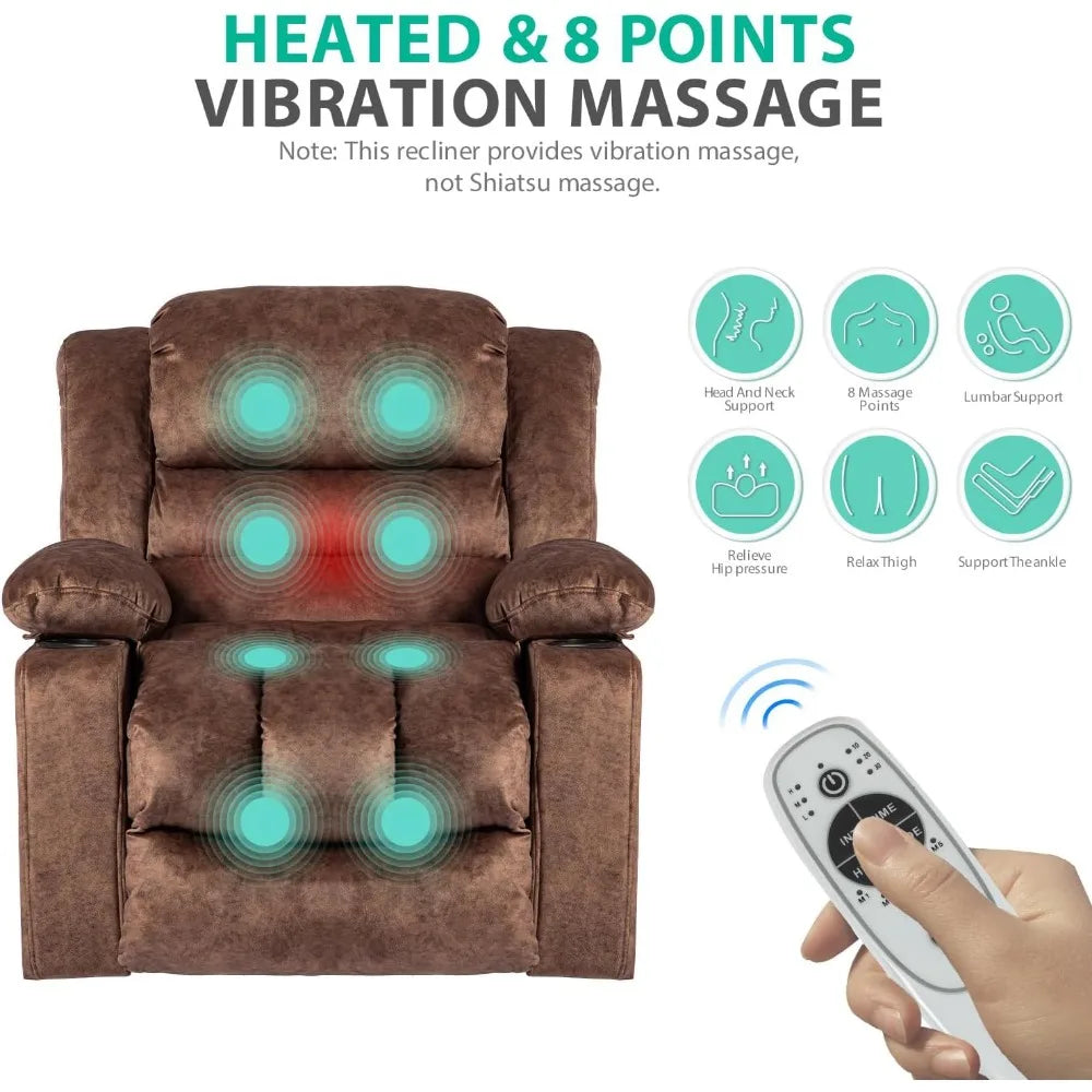 Sillón reclinable con masaje, mecedora, moderno y ergonómico, con calefacción, asiento individual giratorio de 360 ​​grados, sillones reclinables