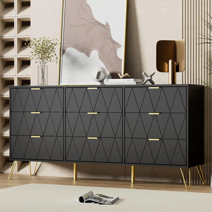 Dresser,Modern Storage Dresser with Wide Drawers,Wood Storage Chest of Drawers for Bedroom,Living Room,Hallway,Entryway