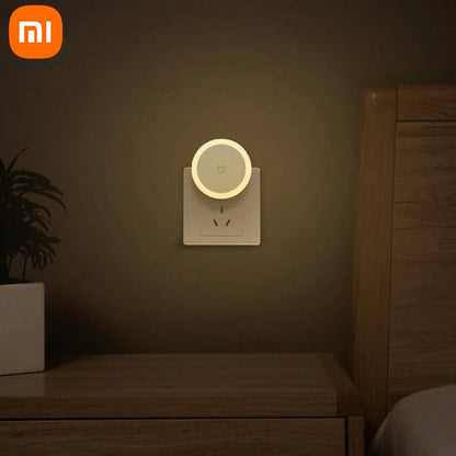 Xiaomi Mijia Luz de noche enchufable 0,4 W Interruptor táctil Se enciende automáticamente por la noche Luces LED Lámpara de noche Dormitorio Lámpara