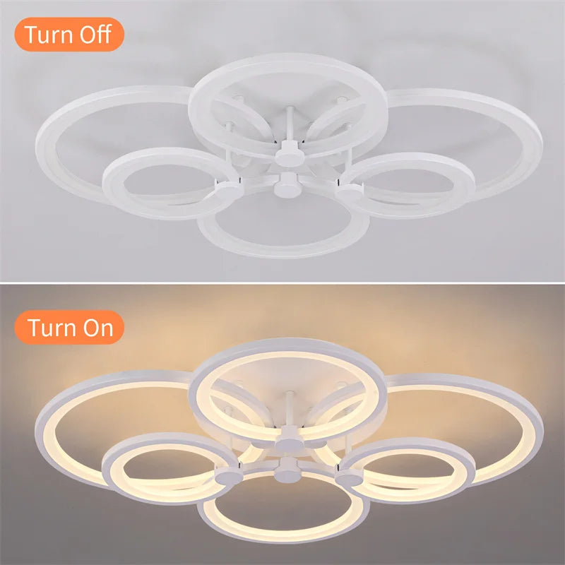 Modern Interior Acrylic Ceiling Lamp Pendant Lamp Living Room Bedroom Led Chandelier Decor Lighting Fixtures Dimming With Remote