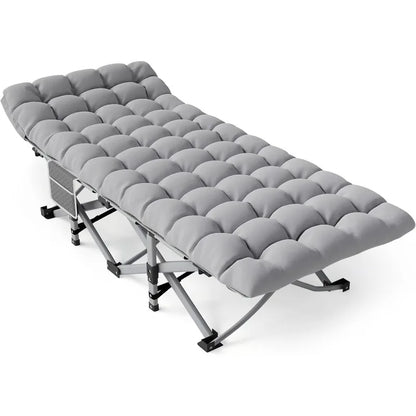 Cuna de camping, cunas de camping plegables para adultos con colchón, cama de camping portátil, cuna para dormir con almohada y bolsa de transporte