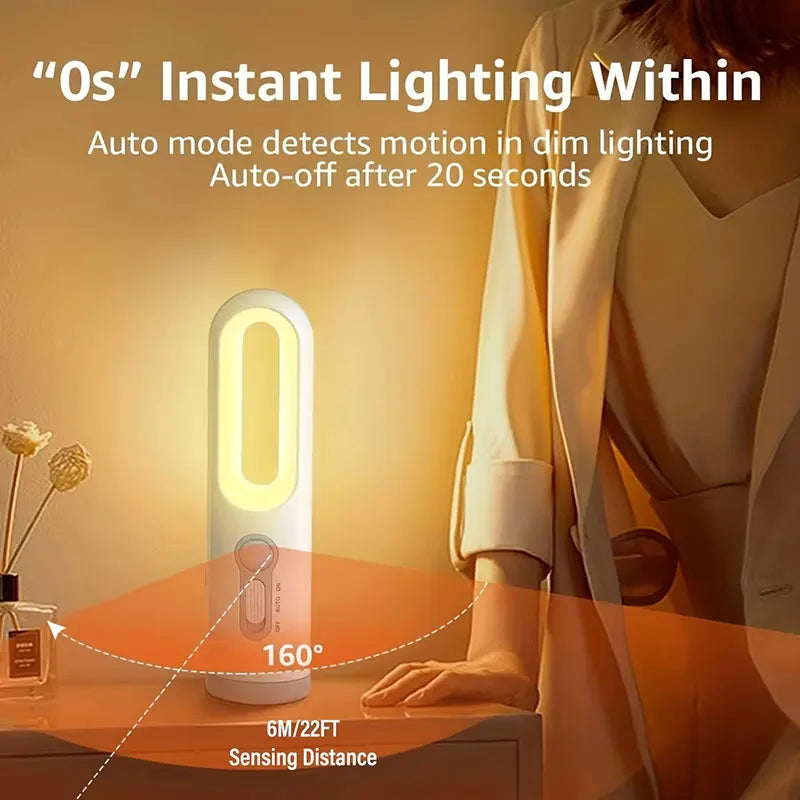 Xiaomi MIJIA Veilleuse LED avec détecteur de mouvement 2 en 1 portable avec capteur de mouvement du crépuscule à l'aube Éclairage d'urgence Lampe de chevet