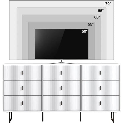 Commode à 9 tiroirs pour chambre à coucher, commode triple moderne à 9 tiroirs avec tiroirs profonds