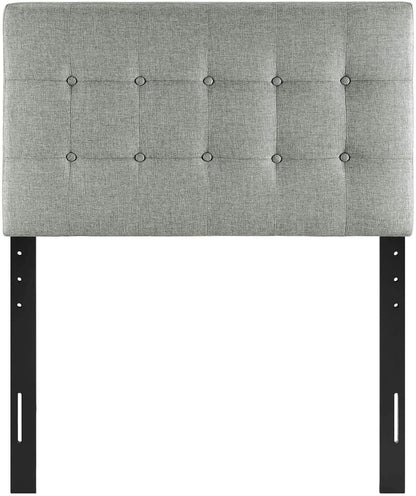 Comfort corner Tufted Button Linen Fabric Upholstered Twin Headboard in Gray