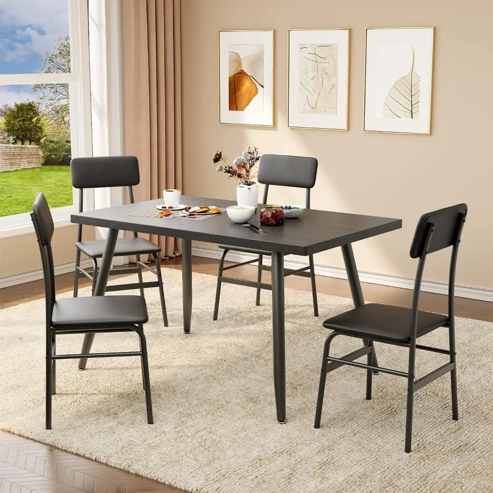 Mesa de comedor de cocina con 4 sillas para espacios pequeños Mesas y sillas de comedor Juego de comedor para apartamento Muebles para dormitorio