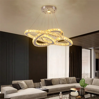 Crystal Chandelier Light Living Room Remote Control Bedroom Pendant Lamps Dining Table K9 Chrome Lustre Ceiling Lamps Luminaires