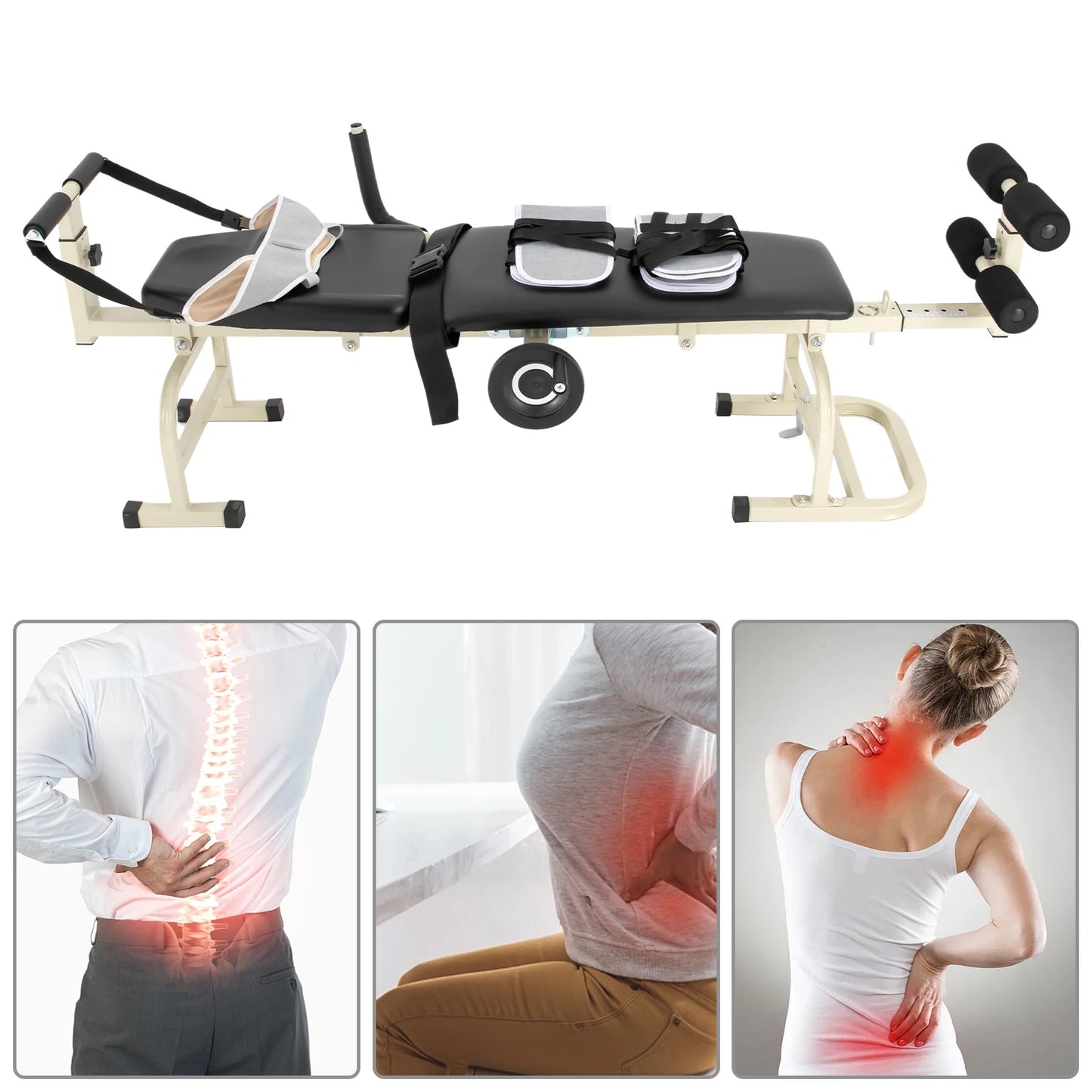 Body Stretching Device Cervical Lumbar Fatigue And Minor Injurie New Therapy Massage Bed Table Traction Bench