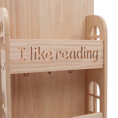 Étagère à livres rotative en bois à 360 °, étagère de rangement sur pied, support d'affichage pour enfants, étagère à livres pour enfants