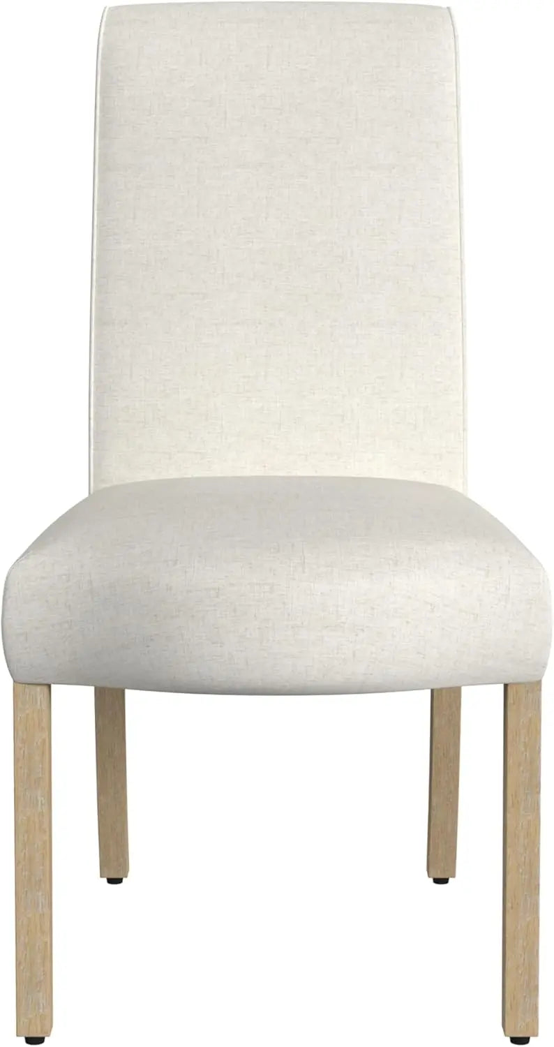 Classic Parsons Dining Chairs, Cream Textured Woven(Set of 2)