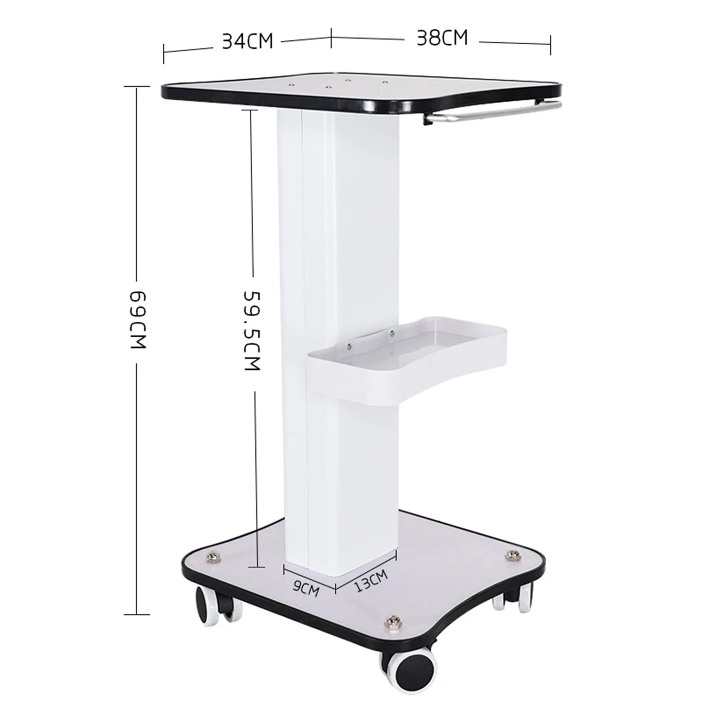 Max Load 40Kg Salon Table Trolley Stand Rolling Cart Beauty Wheel Holder Spa Cart