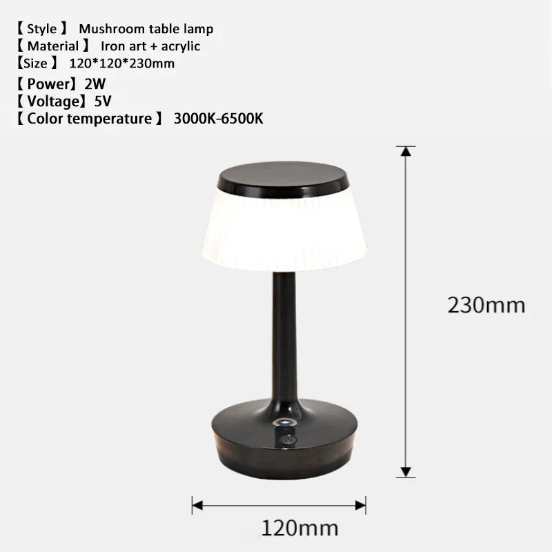 Lampe de table créative en forme de champignon, décoration en cristal pour chambre à coucher, veilleuse pour salon, bureau, lampe de table à LED pour protection des yeux