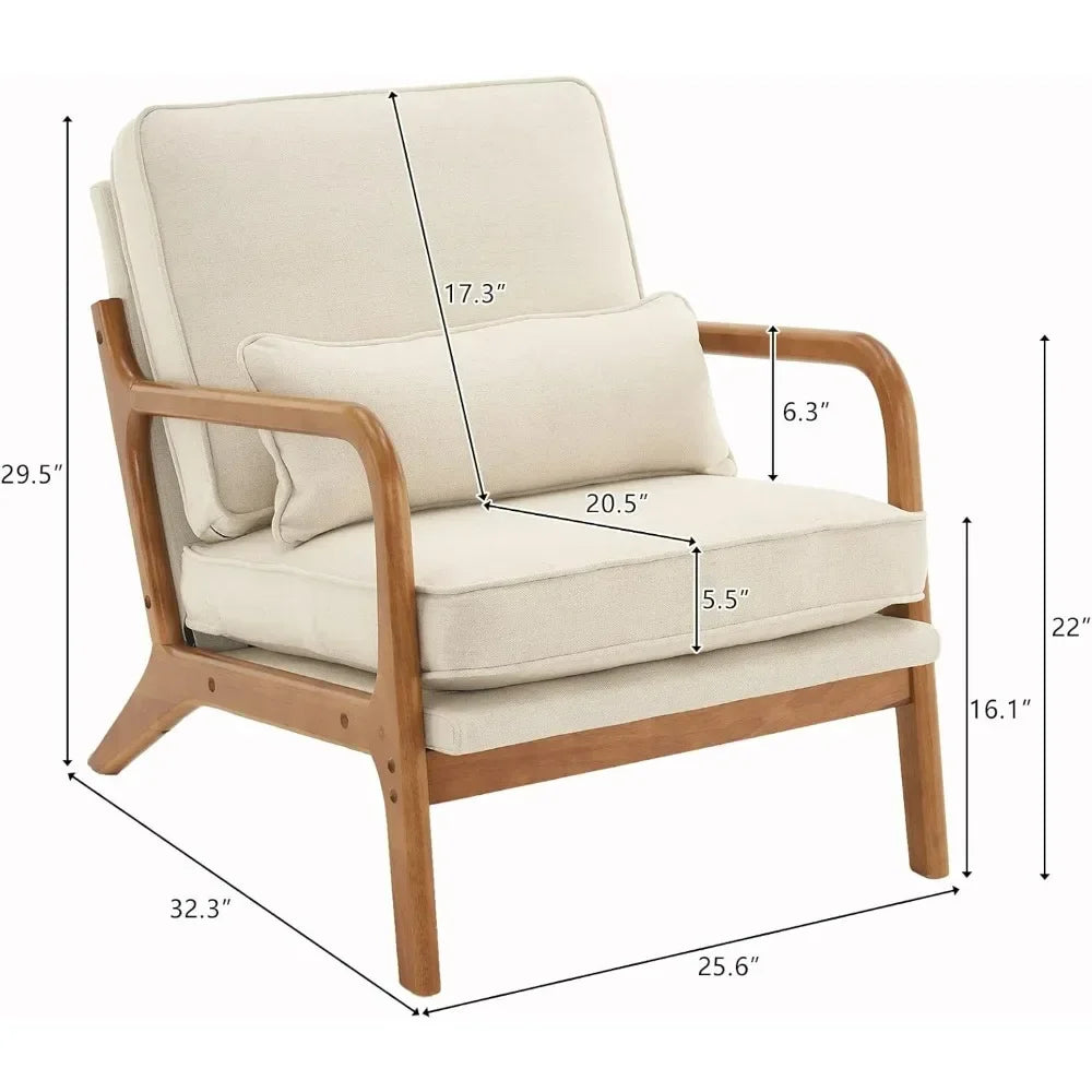 Juego de 2 sillas tapizadas modernas para sala de estar, sillas de lectura, sillones para sala de estar, dormitorio, habitación de invitados