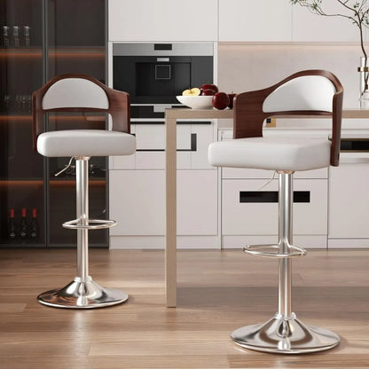 Silla giratoria Taburete de bar moderno Taburetes altos de cocina para isla de cocina Sillas de comedor Taburetes de bar Juego de 2 Muebles de restaurante