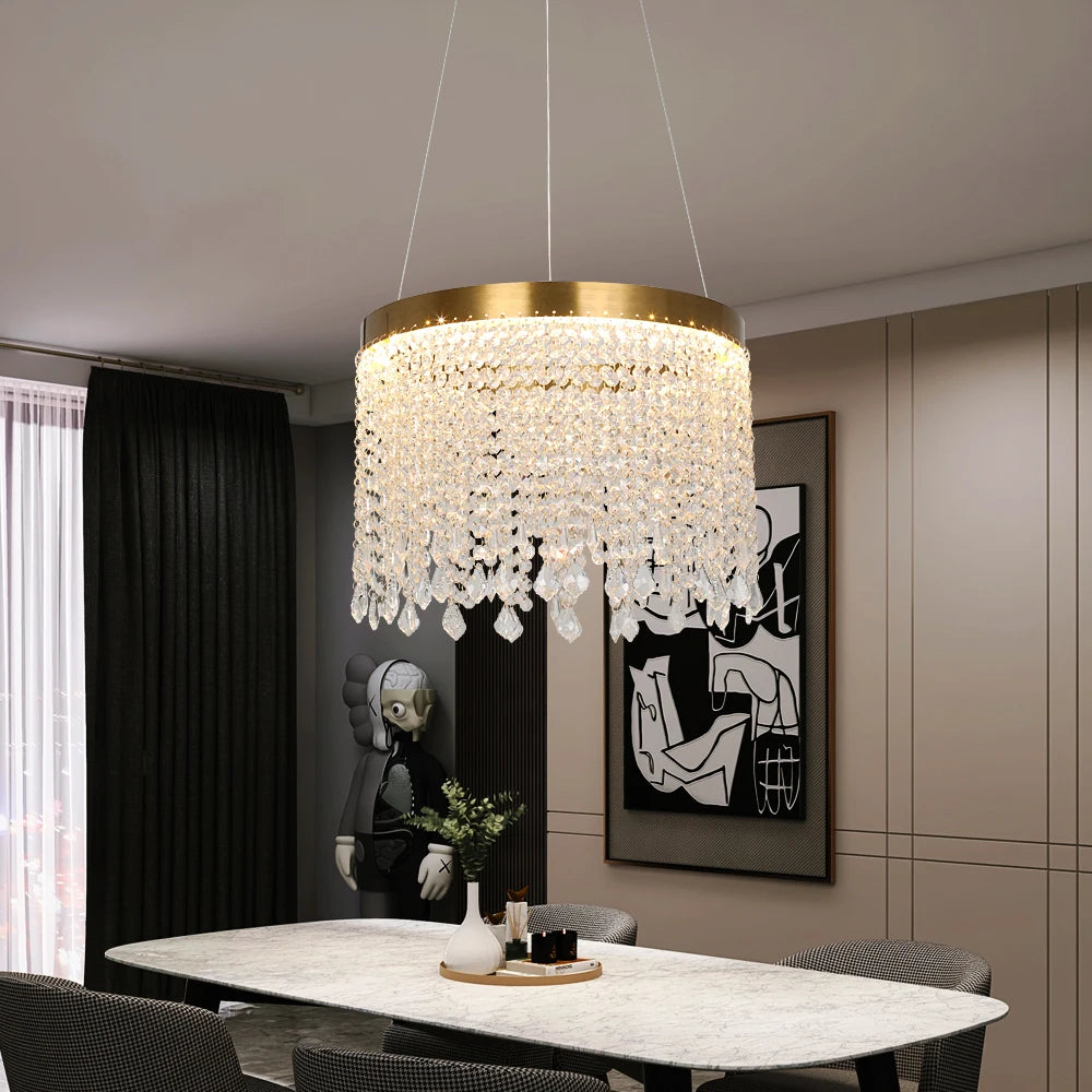 Modern Crystal Kitchen Island Led Chandelier Nordic Pendant Lighting Ceiling Lamp Living Dining Room Decor Indoor Hangin Fixture